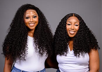 photo of two ladies in luxury wigs